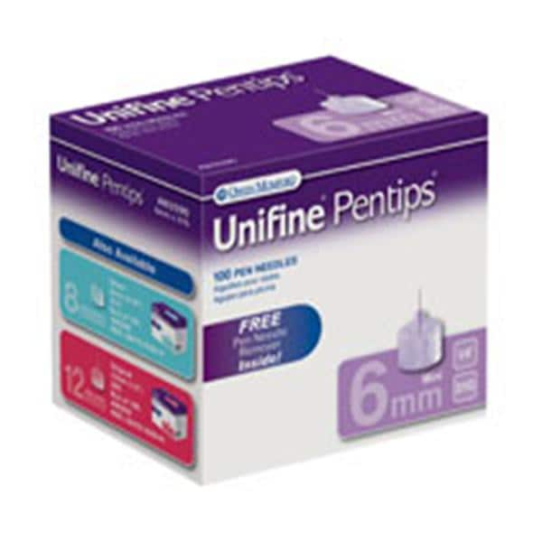 Unifine Pentip Insulin Pen Needle 31gx6mm Purple Conventional 100/Bx, 10 BX/CA