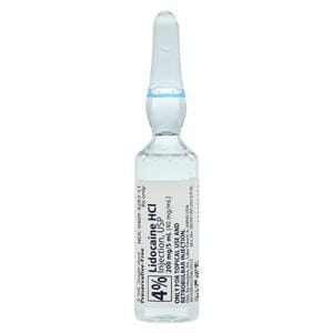 Lidocaine HCl Injection 4% Preservative Free Ampule 5mL 25/Package