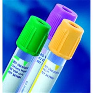 Vacutainer Venous Blood Collection Tube Green 2mL Hemogard Closure Plstc 1000/Ca