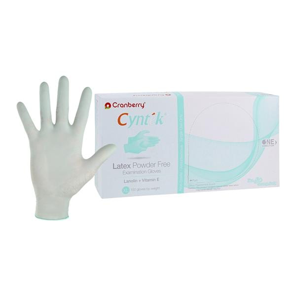 Cyntek Latex Exam Gloves X-Large Winter Green Non-Sterile