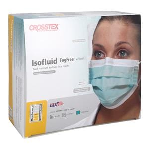 Isofluid Fog-Free Combination Mask / Shield ASTM Level 1 Anti-Fog Turq 25/Bx, 16 BX/CA