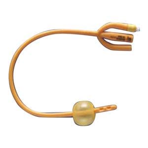 Gold 3-Way Foley Catheter Straight Tip Silicone 24Fr 5cc