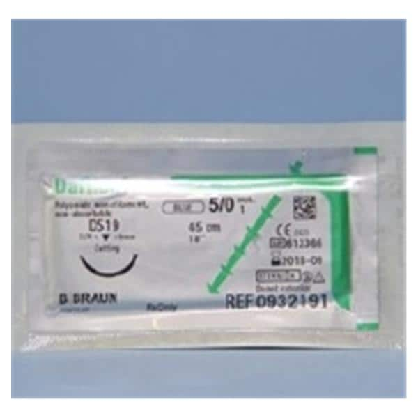 Dafilon Suture 5-0 18" Polyamide Monofilament DS-19 Blue 36/Bx