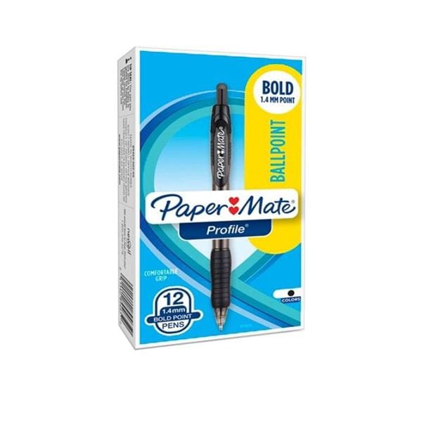 Profile Retractable Ballpoint Pen Bold Pt 1.4 mm Black 12/Pack Ea