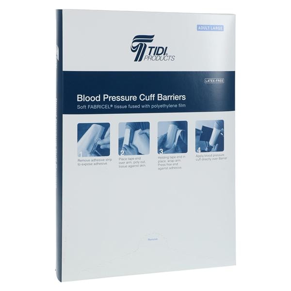 Blood Pressure Cuff Barrier 22.5 in x 8 in Fbrcl/Poly Flm Wht Disposable 50/Bx, 3 BX/CR