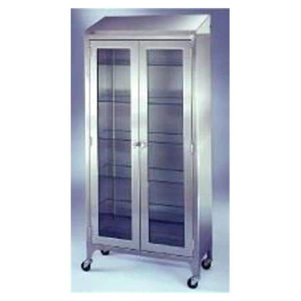 Paul Cabinet 2 Glass Doors/5 Shelves Stainless Steel Ea