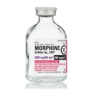 Morphine Sulfate Injection 50mg/mL SDV 50mL/Vl