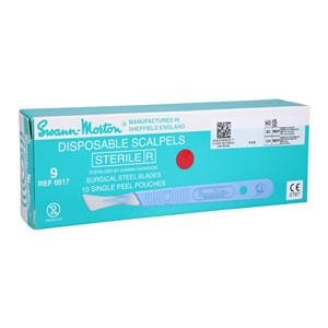 Scalpel Surgical #9 Plastic Sterile Disposable 10/Bx