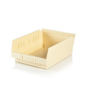 Shelf Bin Ivory Polypropylene With Label Holder 11-5/8x8-3/8x4" Ea