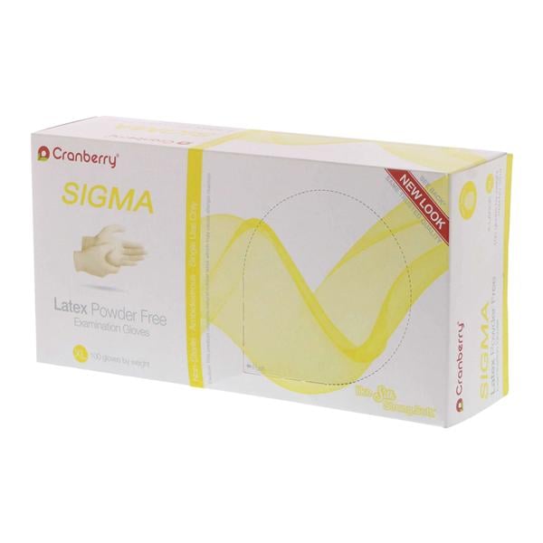 Cranberry Sigma Latex Exam Gloves X-Large Natural Non-Sterile