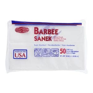 Barbee Patient Towel 3 Ply Tissue 12 in x 24 in White Disposable 500/Ca