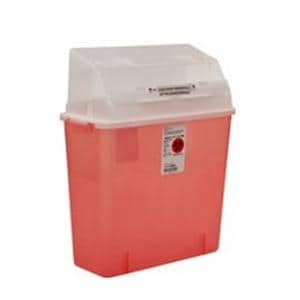 Sharps Container 3gal Trans Rd 6x14x20.5" Ld Thmb Tb Lck Hrzntl Drp Plstc Ea