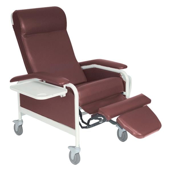 CareCliner Clinical Recliner Vinyl 275lb Capacity Burgundy Ea