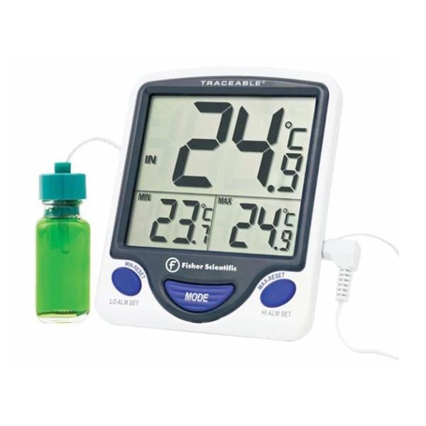 Traceable Refrigerator/Freezer Thermometer ABS Plastic -50 to 70°C Ea