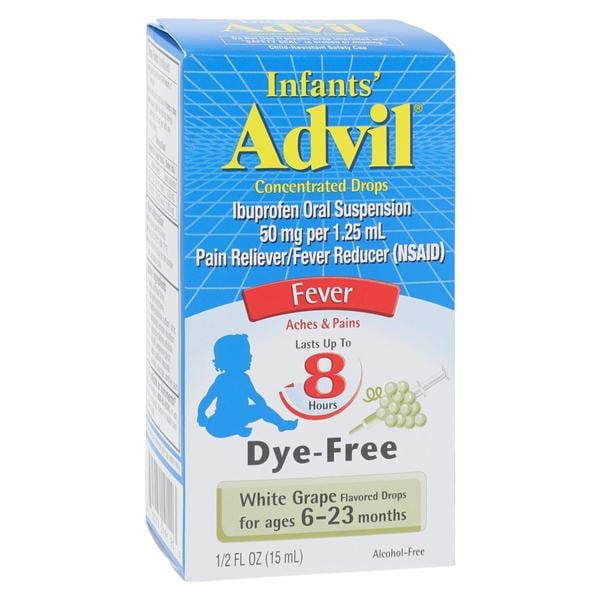 Advil Infant NSAID Suspension 50mg/1.25mL White Grape 0.5oz Ea, 36 EA/CA