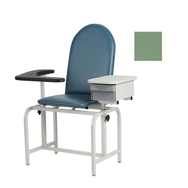 Blood Draw Chair Moss Green Steel 300lb Capacity Ea