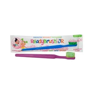 Ready Brush Toothbrush Disposable Pre-Pasted Junior 28 Tuft Soft Bblgum 144/Bx, 10 BX/CA