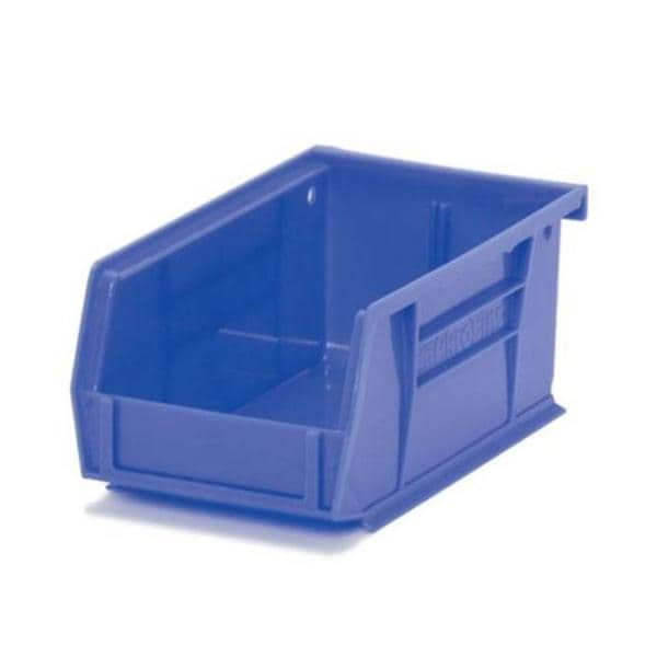 Organizer Bin Blue Heavy Duty Polymer With Label Slot 4-1/8x7-3/8x3" Ea