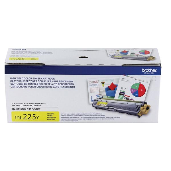 Brother TN-225Y High-Yield Yellow Toner Cartridge Ea