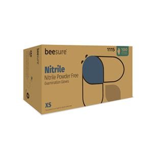BeeSure Nitrile Exam Gloves X-Small Light Blue Non-Sterile