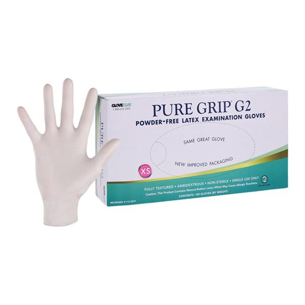 Pure Grip G2 Latex Exam Gloves X-Small White Non-Sterile, 20 BX/CA