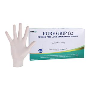 Pure Grip G2 Latex Exam Gloves X-Large White Non-Sterile