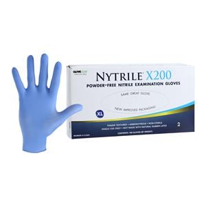 Nytrile X200 Nitrile Exam Gloves X-Large Blue Non-Sterile, 10 BX/CA