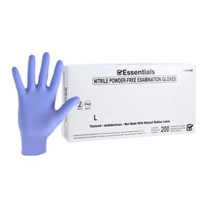 Essentials Nitrile Exam Gloves Large Periwinkle Non-Sterile