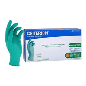 Criterion Chloroprene Exam Gloves Medium Standard Green Non-Sterile