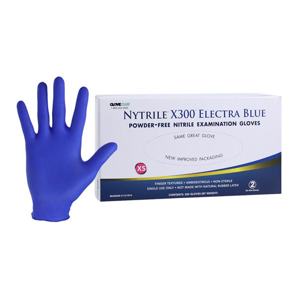 Nytrile X300 Nitrile Exam Gloves X-Small Electra Blue Non-Sterile, 10 BX/CA