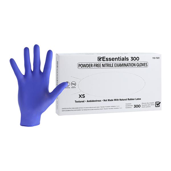 Essentials 300 Nitrile Exam Gloves X-Small Indigo Non-Sterile