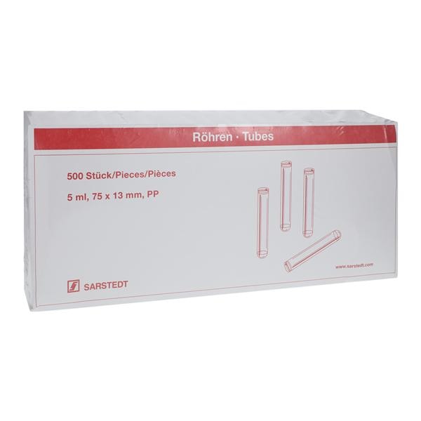 Test Tube Polypropylene 5mL 13x75mm Non-Sterile 500/Bx