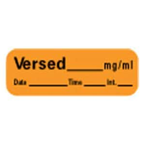 Label f/Syrin Versed .50"x1.5" Orange 600/Rl 600/Rl