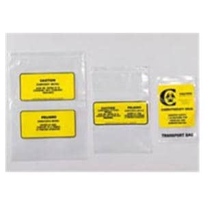 Chemotherapy Transport Bag 4mil 9x12" Yellow/Black Zipper Closure...