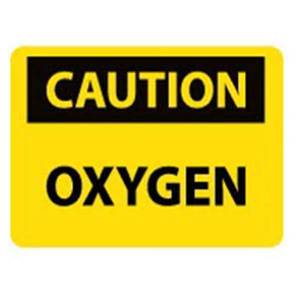 Sign:Caution,Oxygen 10x14 Vinyl Ea Ea