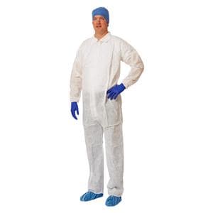 Staff Coverall Polypropylene 2X Large White 25/Ca