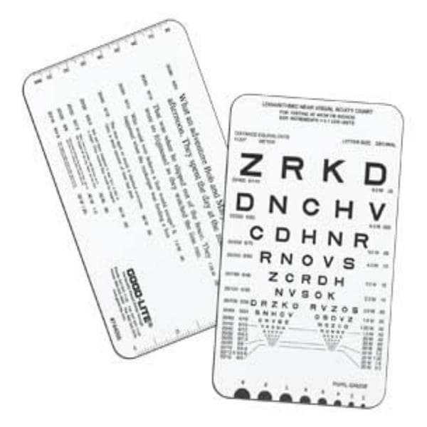 Near Vision/Illiterate Card Vision Testing 16" Testing Distance Ea