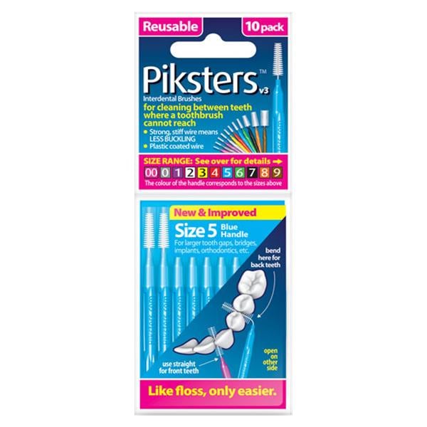 Piksters Interdental Brush Size 5 Blue 10pk/Bx