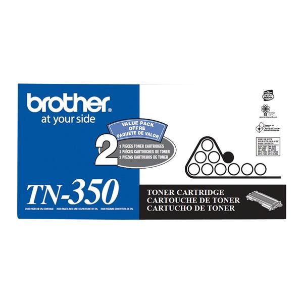 Brother TN-350 Black Toner Cartridges 2/Pack 2/Pk