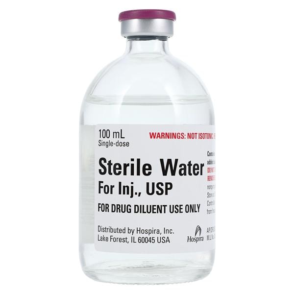 Water for Injection Injection Preservative Free SDV 100mL 25/Package