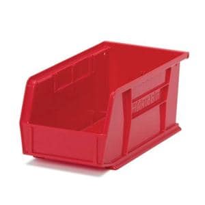 Organizer Bin Red Heavy Duty Polymer With Label Slot 4-1/8x10-7/8x4" Ea