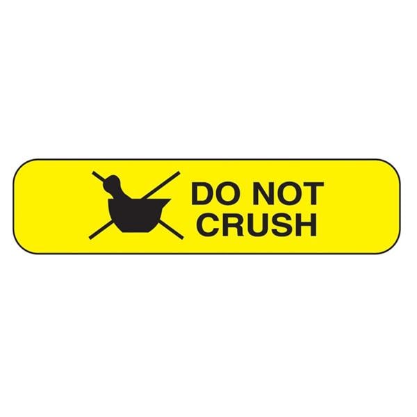 Label Do Not Crush Yellow/Black 1-5/8x3/8" 1000/Rl