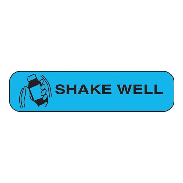 Label Shake Well Blue/Black 1-5/8x3/8" 1000/Rl