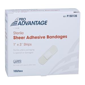 Pro-Advantage Strip Bandage Sheer 1x3" Tan Sterile 100/Bx