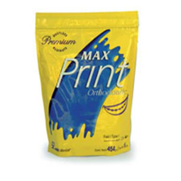 Max Print Dust Free Alginate 1 Lb Pouch Package Fast Set 1lb/Bg, 20 BG/CA