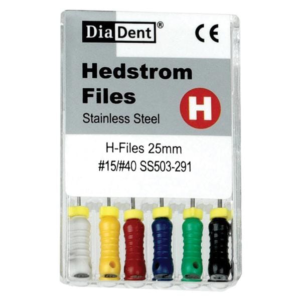 Hand Hedstrom Files 21 mm Size 45-80 Stainless Steel Assorted 6/Pk