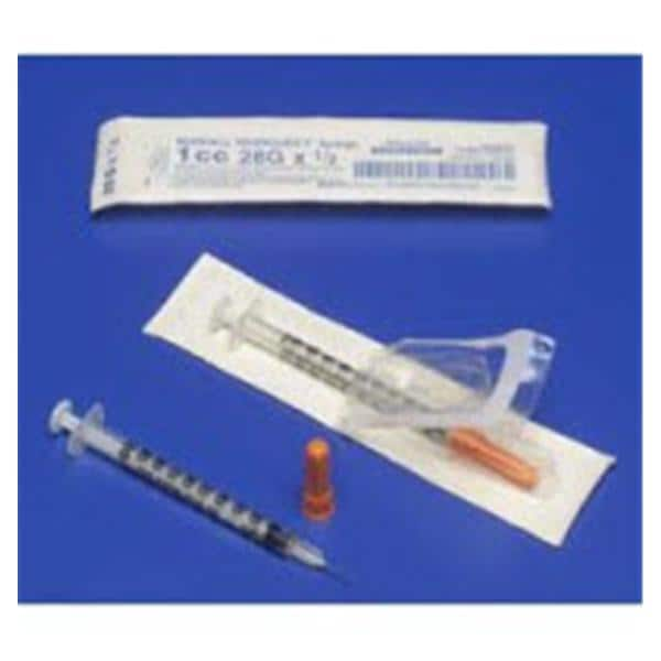 Monoject Insulin Syringe/Needle 28gx1/2" 0.5cc Conventional LDS 100/Bx, 3 BX/CA