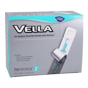 Vella Fluoride Varnish Bulk Pack 5% NaF 0.5 mL Melon Clear 100/Bx, 12 BX/CA