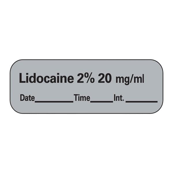 Label Lidocaine 2%20mg/ml 600/Rl 1/Rl 1/Rl