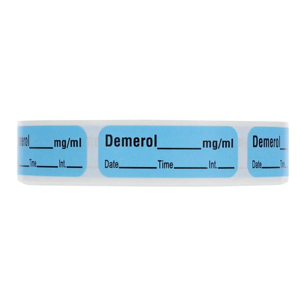 Anesthesia Label DTI Demerol mg/ml Blue 1-1/2x1/2" 600/Rl